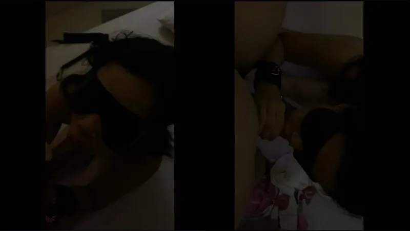 Lần đầu em bịt mắt liếm cu