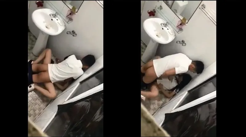 Con ghệ say xỉn và người yêu trong phòng tắm nhà hàng